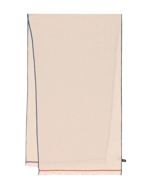 Colored-trim frayed scarf Loro Piana de hombre de color Natural