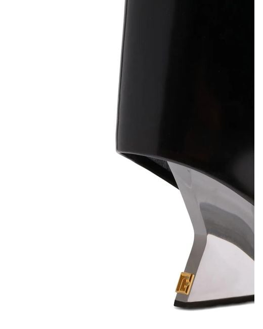 Balmain Black Wedge Pointed-Toe Boots