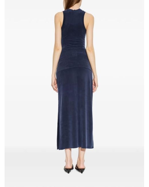 IRO Blue Eclose Ruched Sleeveless Dress