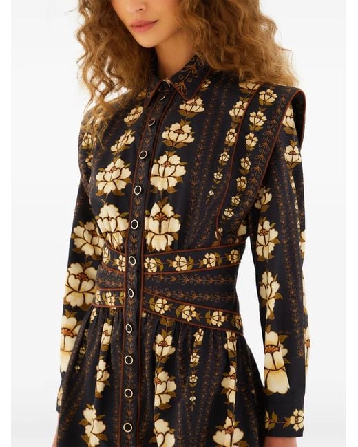 Farm Rio Natural Floral-Print Mini Dress