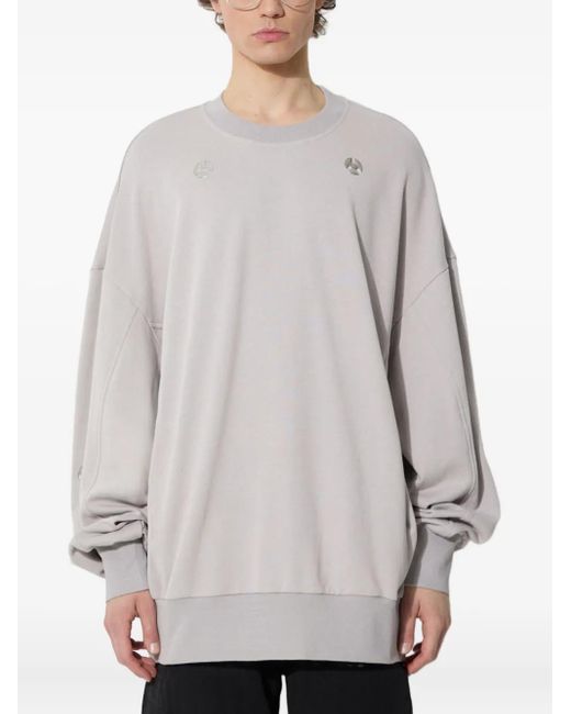 A.A.Spectrum光谱 Gray Metallic-Detail Crew-Neck Sweatshirt for men