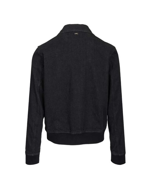 Herno Blue Veste En Jean Stretch À Fermeture Zippée for men