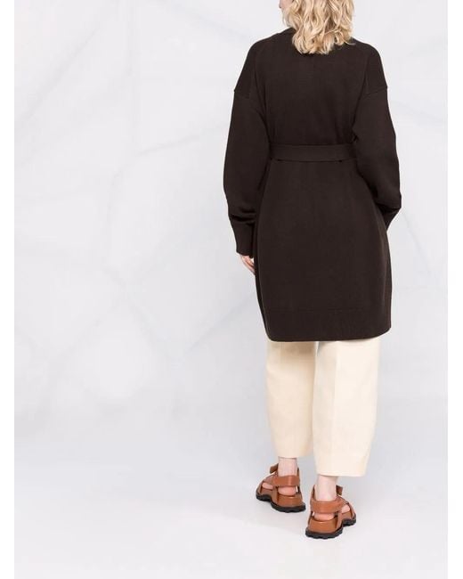 Joseph Black Long Belted Wool Cardigan