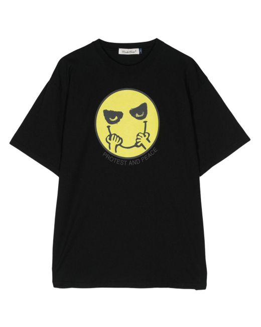 Undercover Black Smiley Graphic-print Cotton T-shirt for men