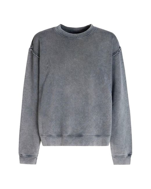 Haikure Gray Faded Rear-Slit Sweatshirt