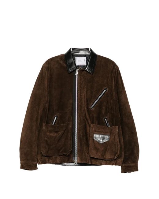 Sacai Brown Suede Blouson for men