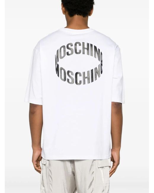メンズ Moschino ロゴ Tシャツ White