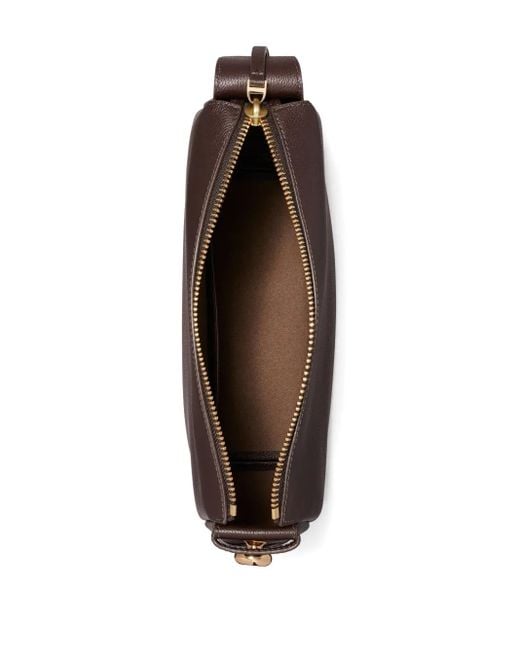 Tory Burch Brown Shoulder Bag With Zip Closure And Flap Design