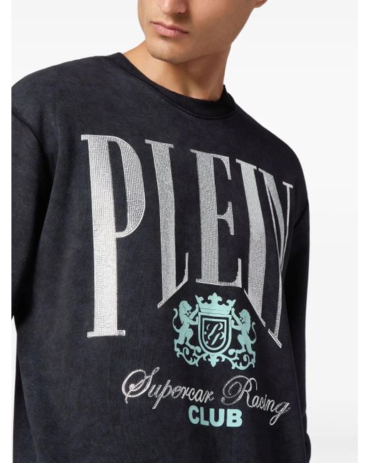Philipp Plein Black Racing Club Sweatshirt for men