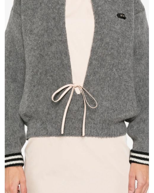N°21 Gray Plunging V-Neck Sweater