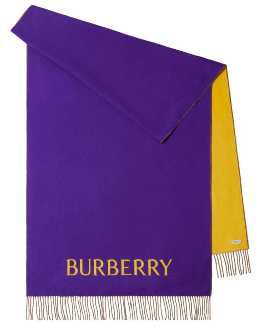 Burberry Purple Reversible Scarf With Accessories