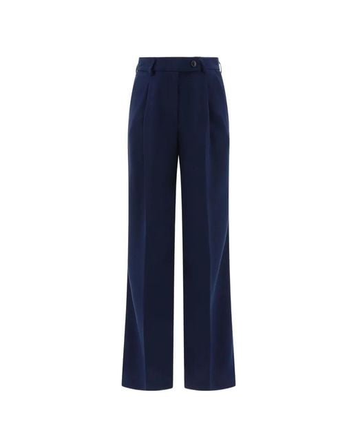 F.it Blue Belt-Loop Buttoned Trousers