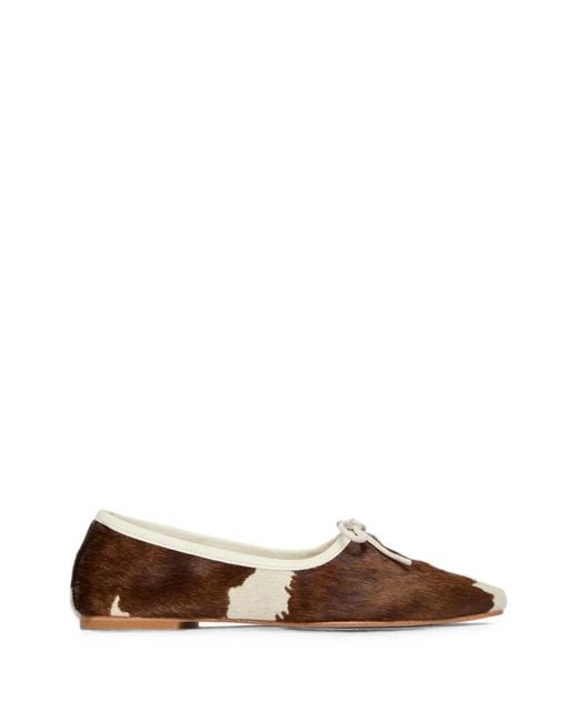 Frēda Salvador Brown Jada Calf-Hair Ballet Flats