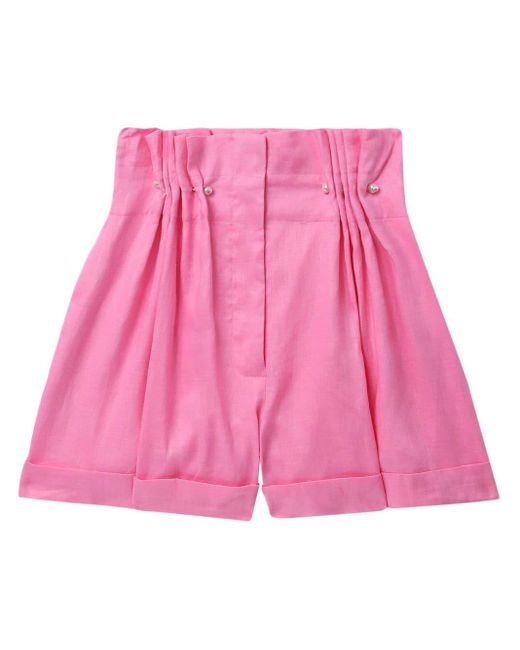 Aje. Pink Eden Paperbag Shorts