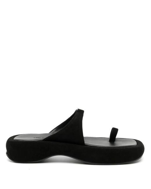 Low Classic Black Logo Toe Loop Sandals
