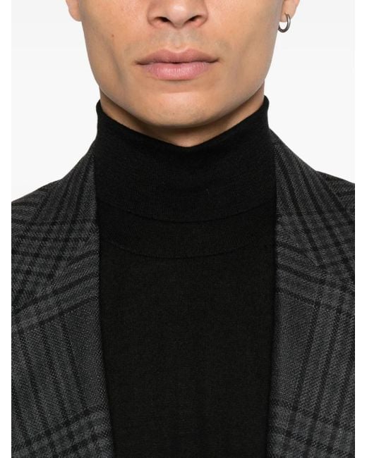 Fedeli Black Turtleneck Sweater for men