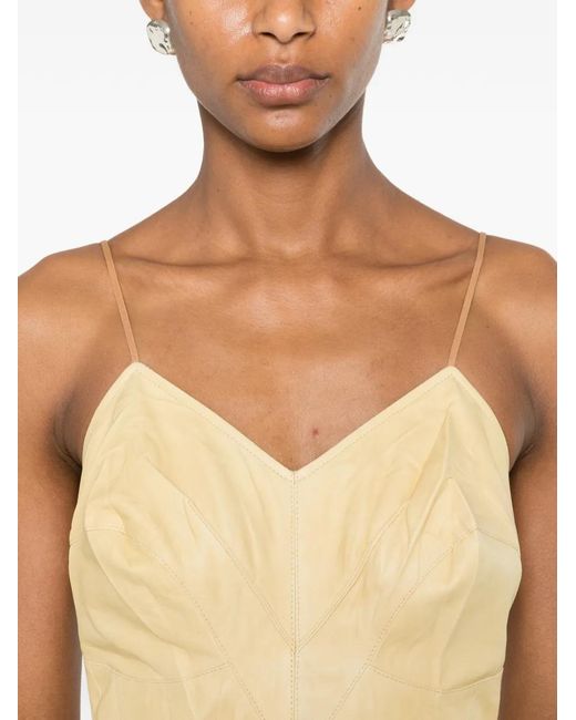 Calvin Klein White Spaghetti-Strap V-Neck Midi Dress