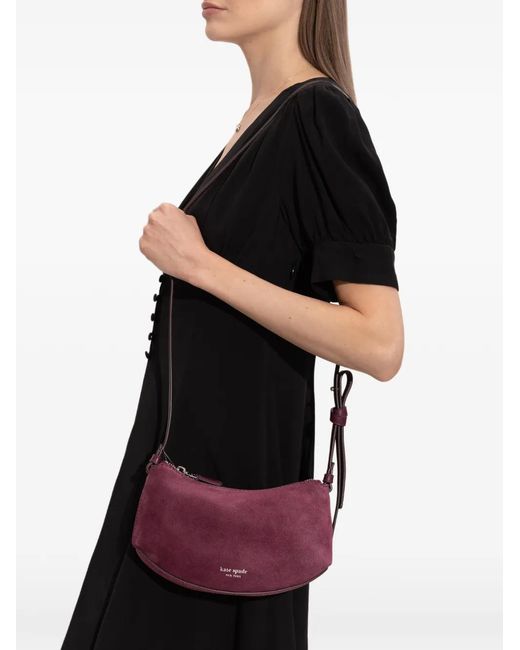 Kate Spade Purple Loop Suede Crossbody Bag