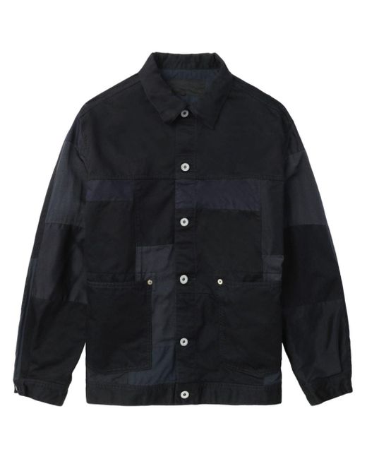Comme des Garçons Blue Button-up Patchwork Shirt Jacket for men