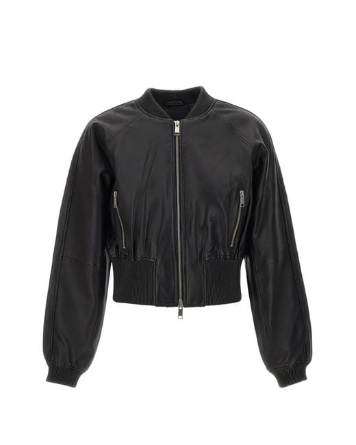 Herskind Black Dario Elasticated Leather Jacket
