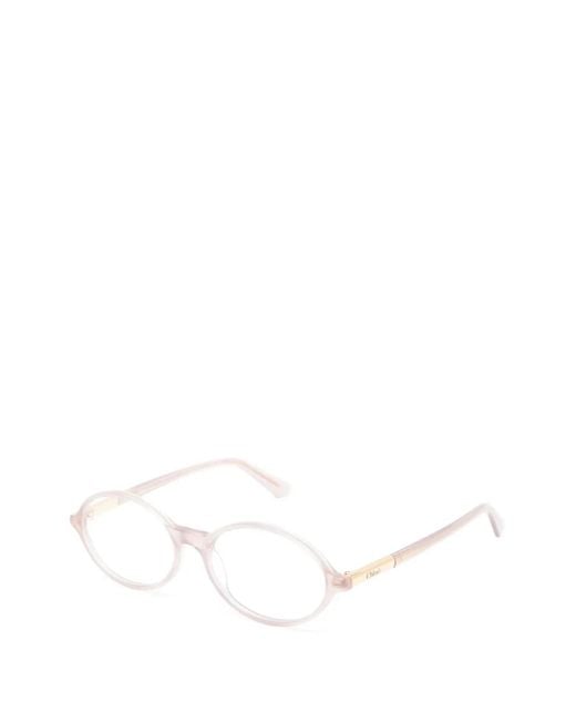 Chloé White Round-Frame Glasses