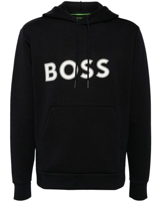 Boss Hoodie Met Logoprint in het Black voor heren