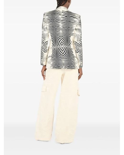Roberto Cavalli Black Tiger-Print Blazer