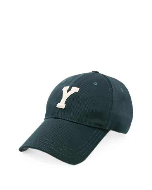Saint Laurent Green Logo-Patch Baseball Cap for men