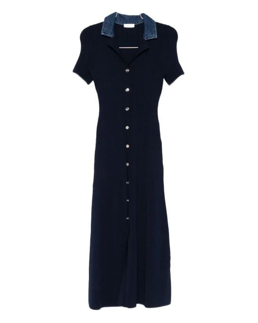Robe En Maille À Col V Sandro en coloris Blue