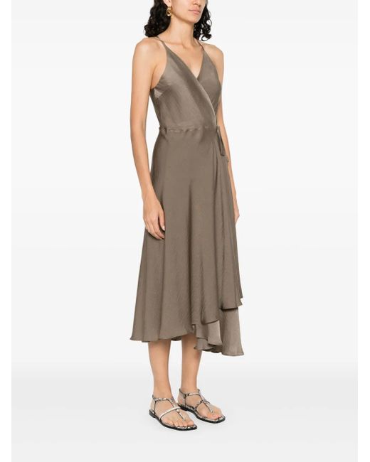 MOUTAKI Natural Satin Midi Dress