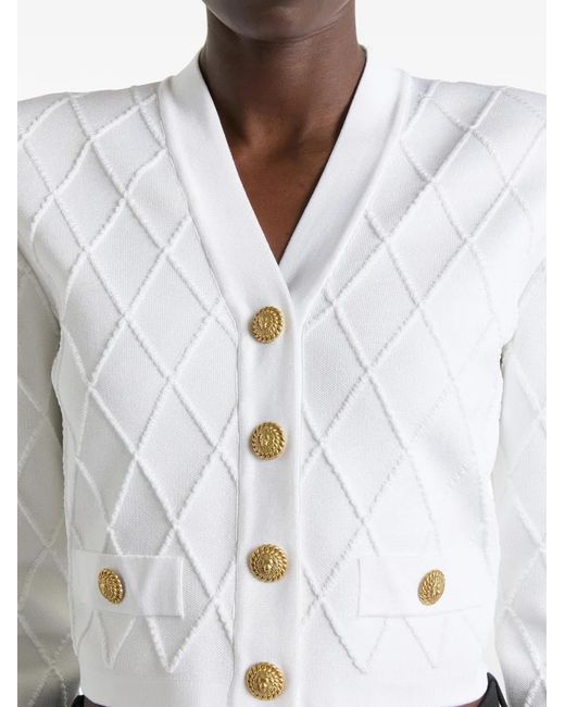 Balmain Cropped Vest in het White