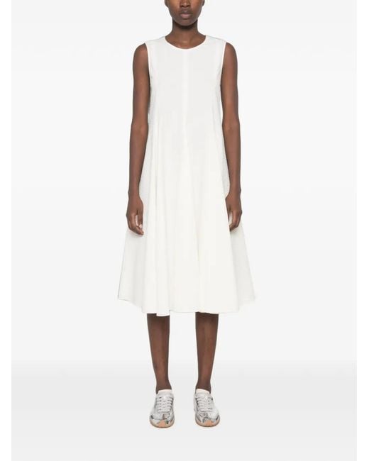 J.W. Anderson White Bow-Detail Sleeveless Midi Dress