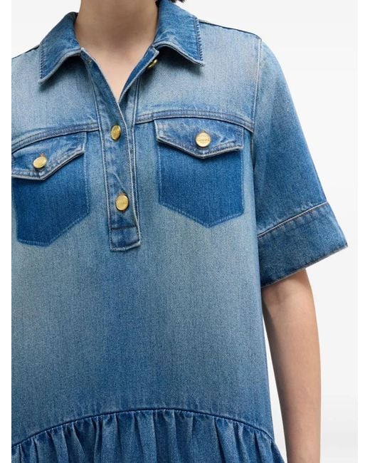 Ganni Blue Denim Midi Dress