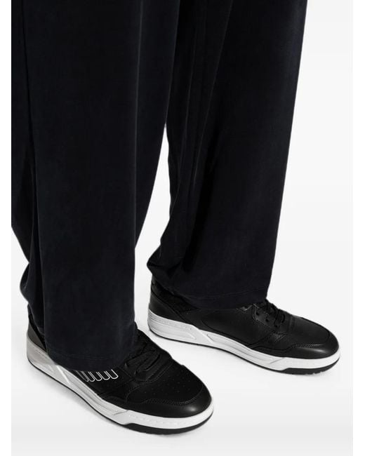 EA7 White Logo-Print Panelled Sneakers for men
