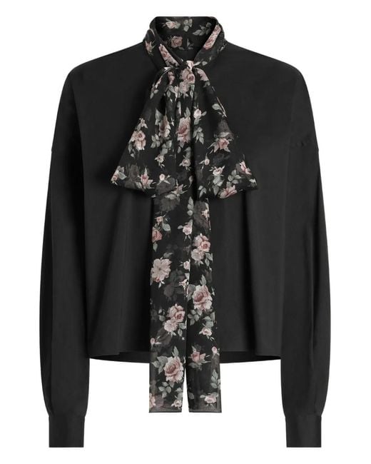 Dolce & Gabbana Black Floral Scarf Top