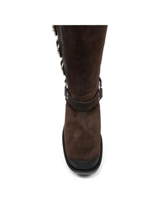 GISEL B Black Multi-Buckle Leather Boots