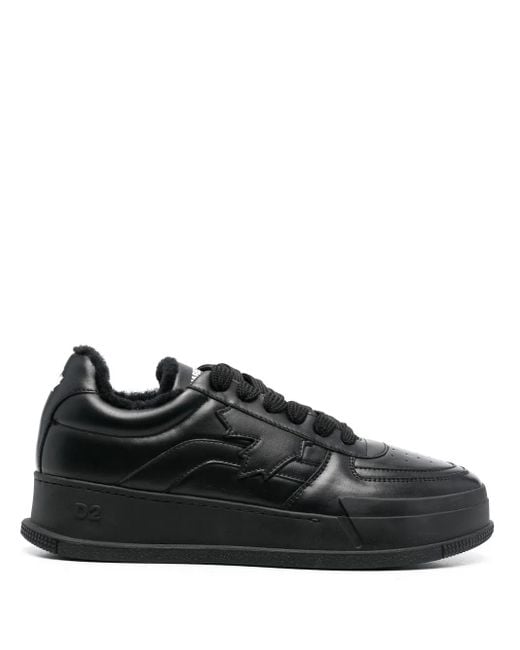 DSquared² Black Slash Chunky Low-Top Sneakers for men