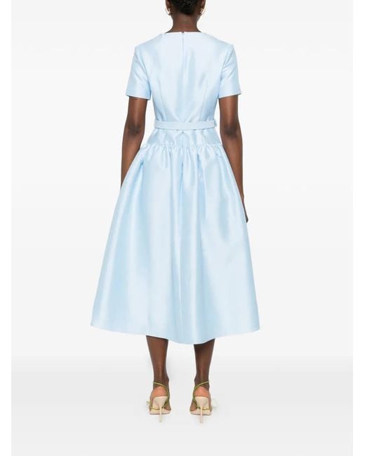 Self-Portrait Blue Double-Breasted Midi Dress