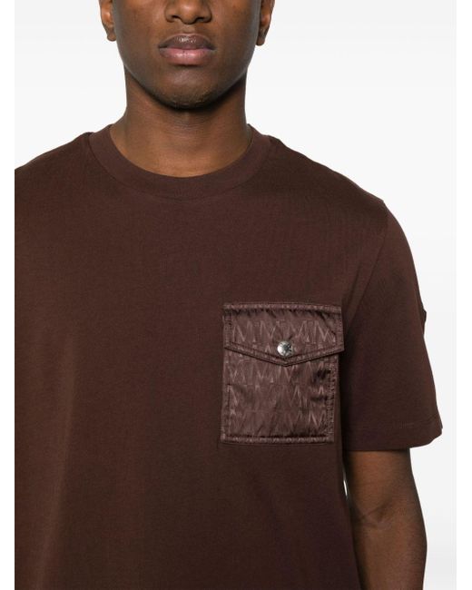 T-shirt con applicazione di Moncler in Brown da Uomo