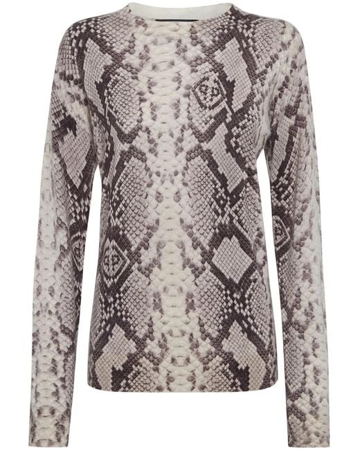 Philipp Plein Gray Pitone Cashmere Sweater