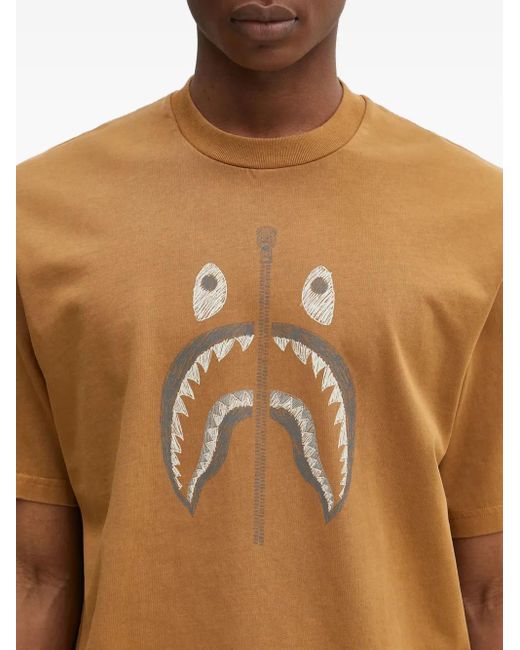 メンズ A Bathing Ape プリント Tシャツ Black
