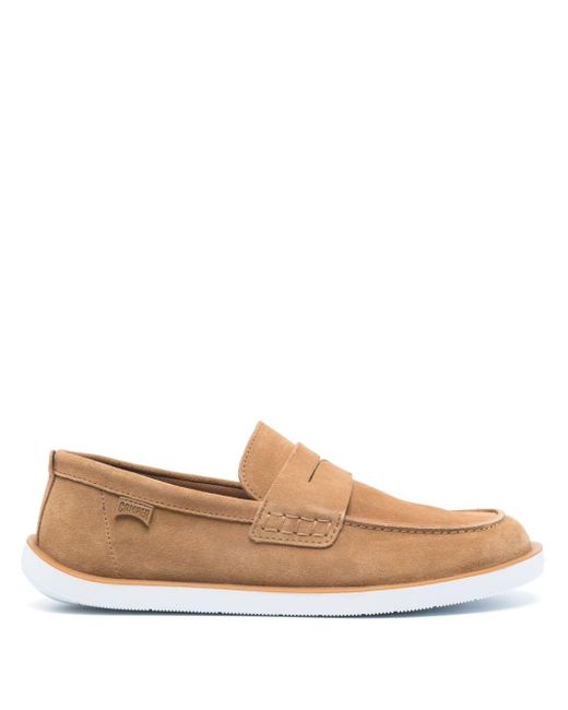 Camper Brown Wagon Suede Loafers for men