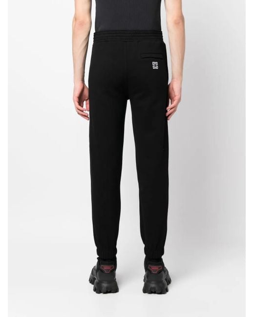 Givenchy Black Logo-Embroidered Tapered Sweatpants for men