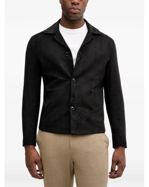 Sisley Black Buttoned Shirt Jacket for men