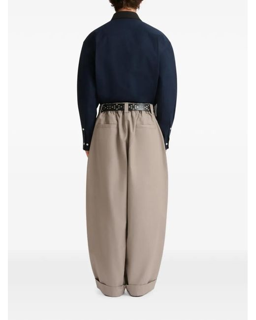 Marni Multicolor Canvas Pants With Pleats for men