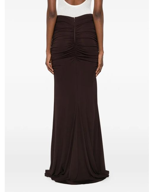 Elisabetta Franchi Brown Ruched Skirt