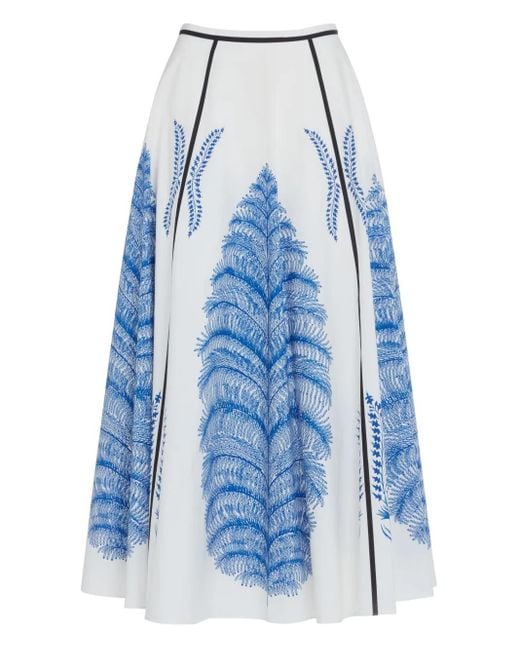 Gonna Midi Con Stampa di Giambattista Valli in Blue