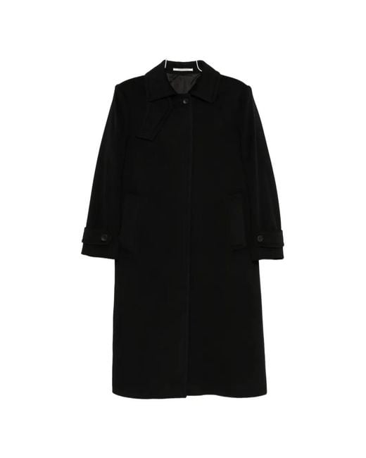 Tagliatore Black Bethany Button-Fastening Coat