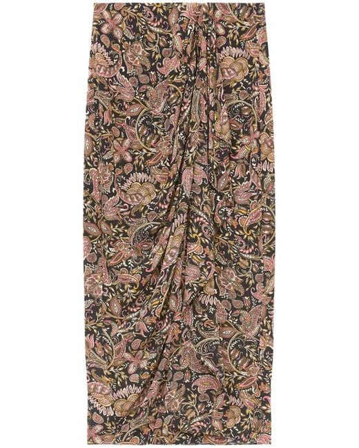 Isabel Marant Brown Zaine Midi Skirt