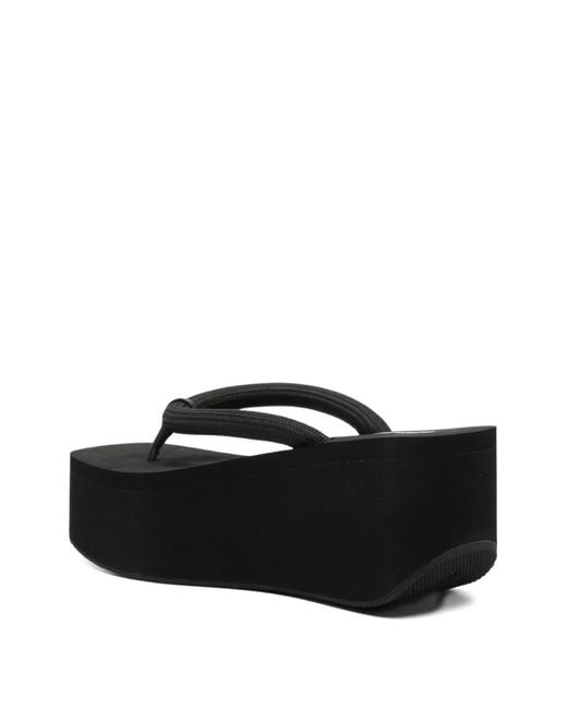 Alexander Wang Black Logo-Print Platform Sandals